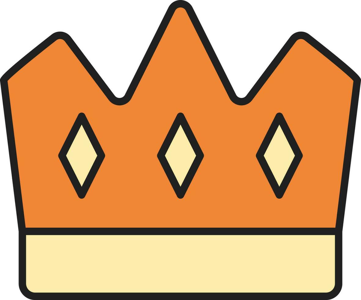 isoliert Krone Symbol im Gelb und Orange Farbe. vektor