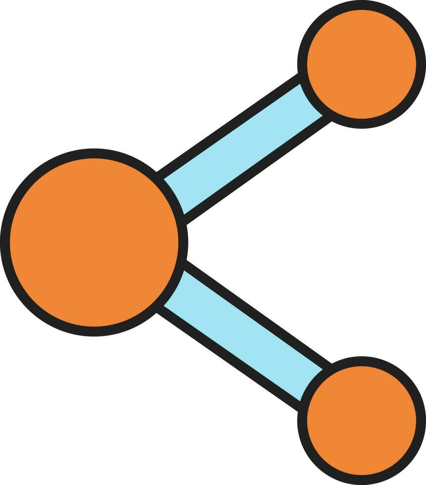 dela med sig ikon ikon i orange och blå Färg. vektor