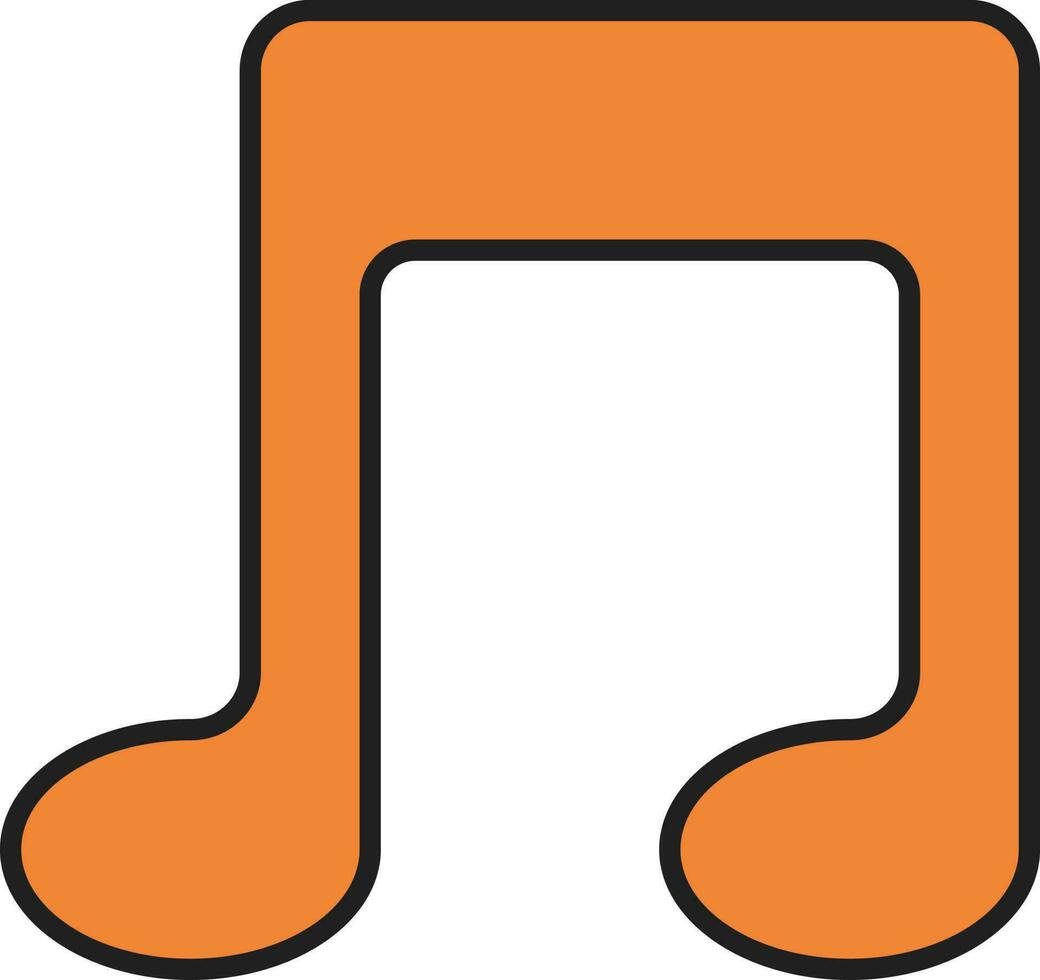 orange musik åttondelsnot symbol eller ikon. vektor