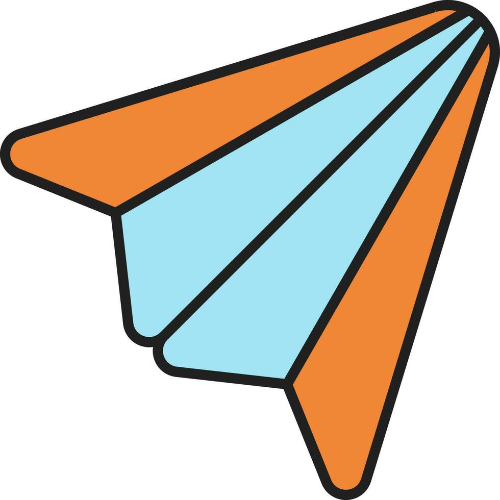 Papier Flugzeug Symbol im Orange und Blau Farbe. vektor