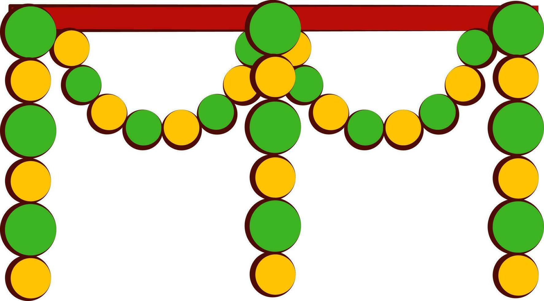 illustration av färgrik dekorativ hängande blomma krans ikon. vektor