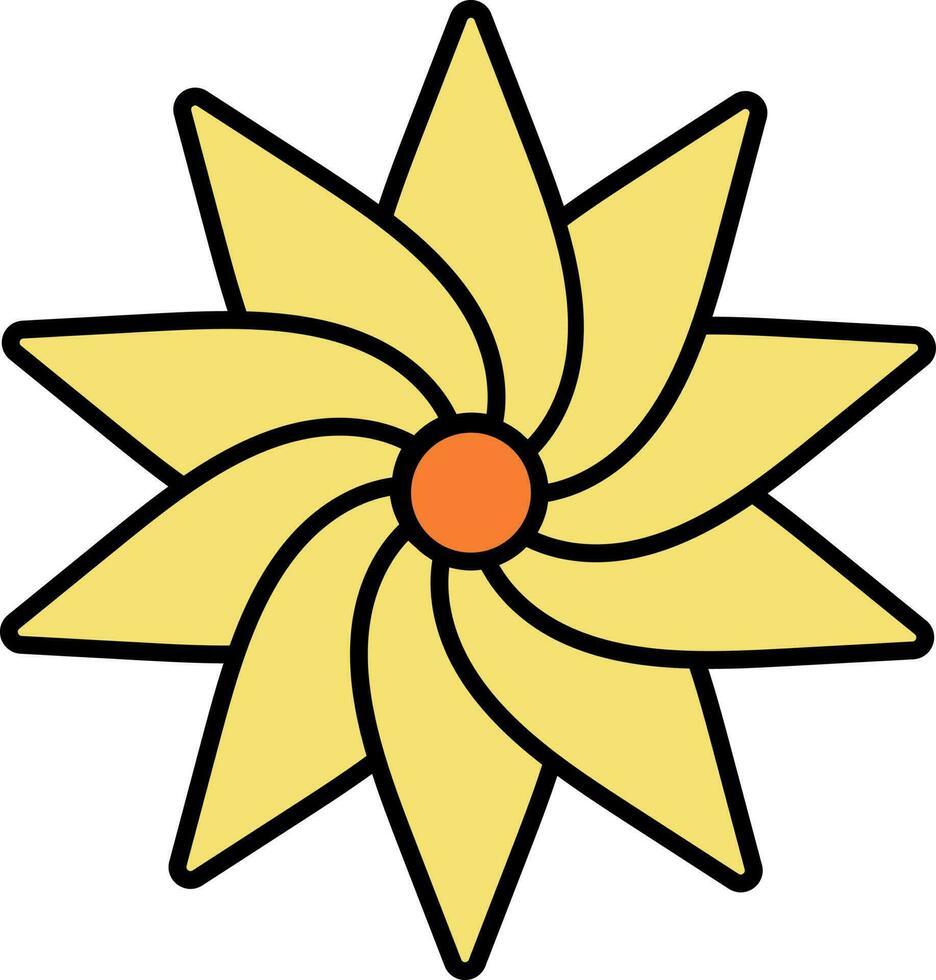 isoliert Gelb Blume Symbol im eben Stil. vektor