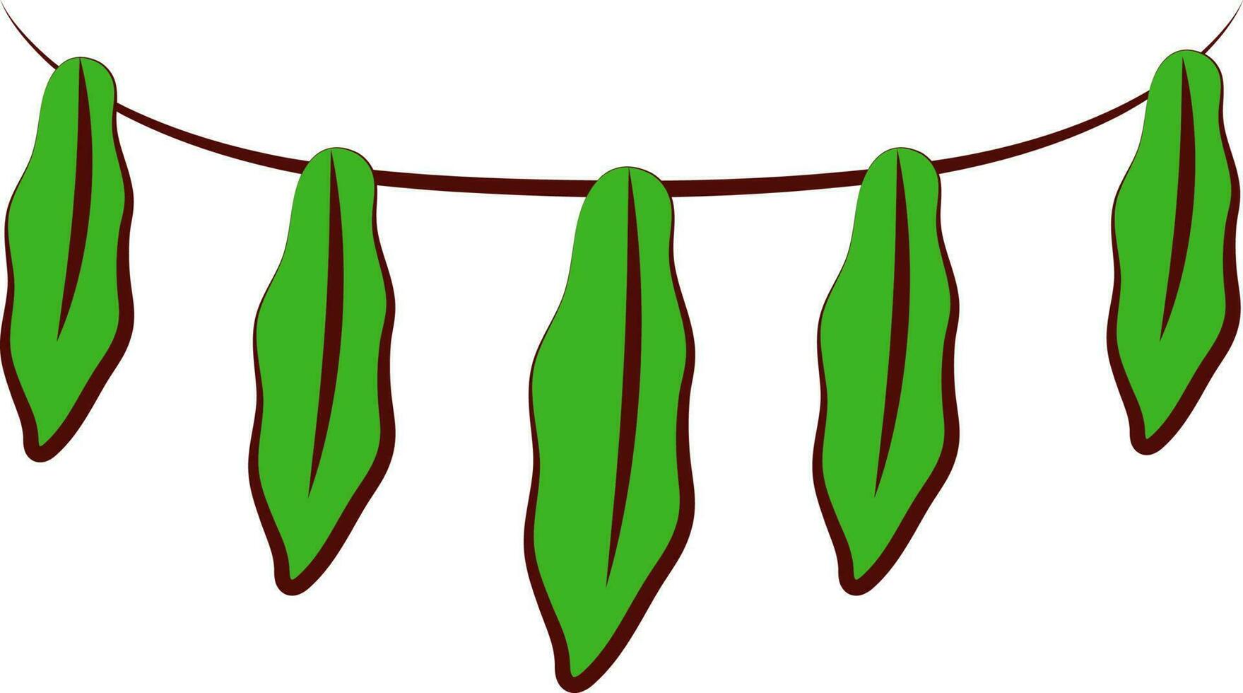 hängen Grün Farbe Mango Blatt Symbol im eben Stil. vektor