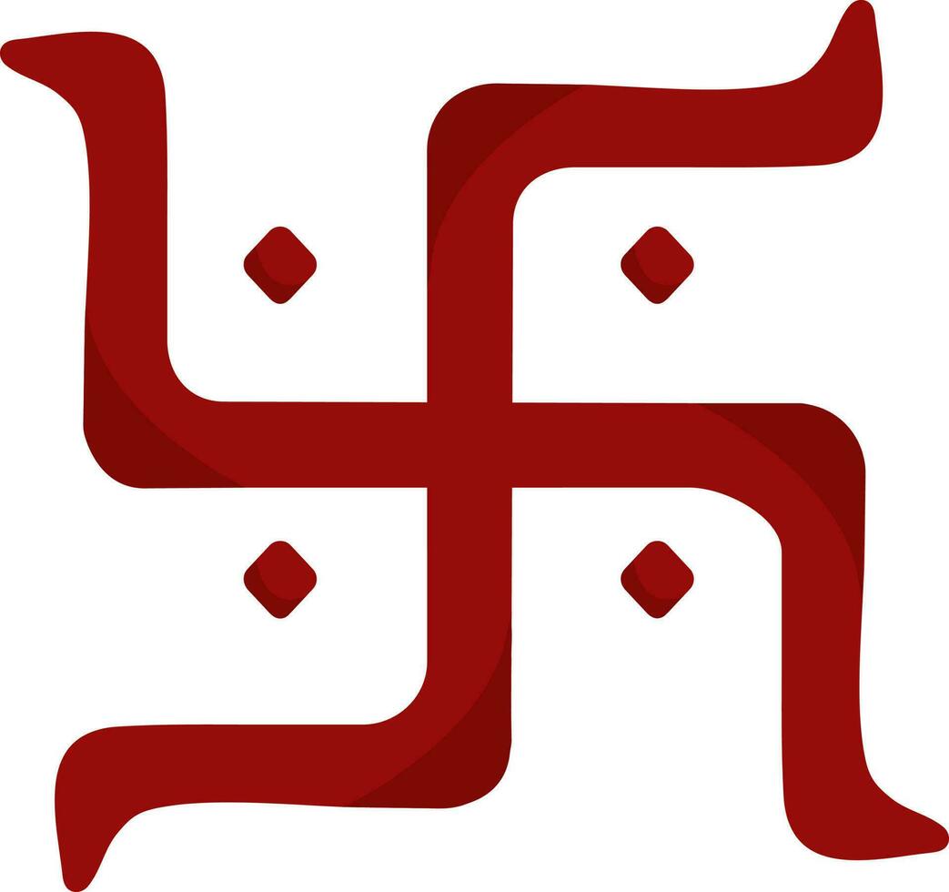 Illustration von Hakenkreuz rot indisch spirituell Symbol oder Symbol. vektor