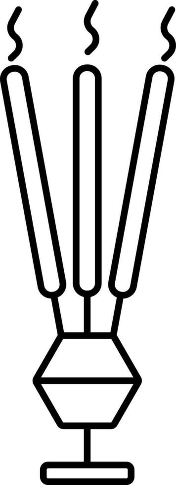 illustration av brinnande rökelse pinne stå ikon. vektor