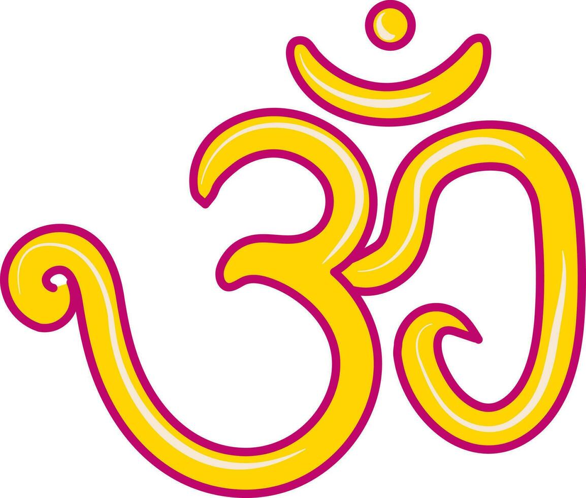 Illustration von Gelb und Rosa Farbe om Hindi Brief Symbol oder Symbol. vektor