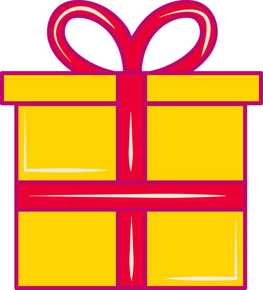 röd och gul gåva låda ikon i platt stil. vektor