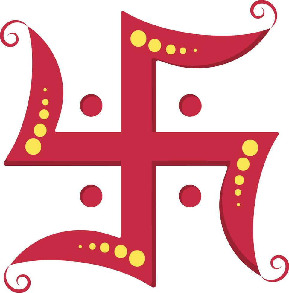 rot Hakenkreuz Symbol oder Symbol im eben Stil. vektor