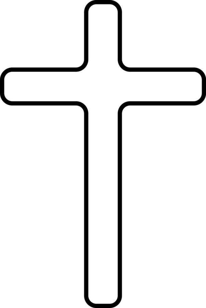 svart översikt Jesus korsa ikon eller symbol. vektor