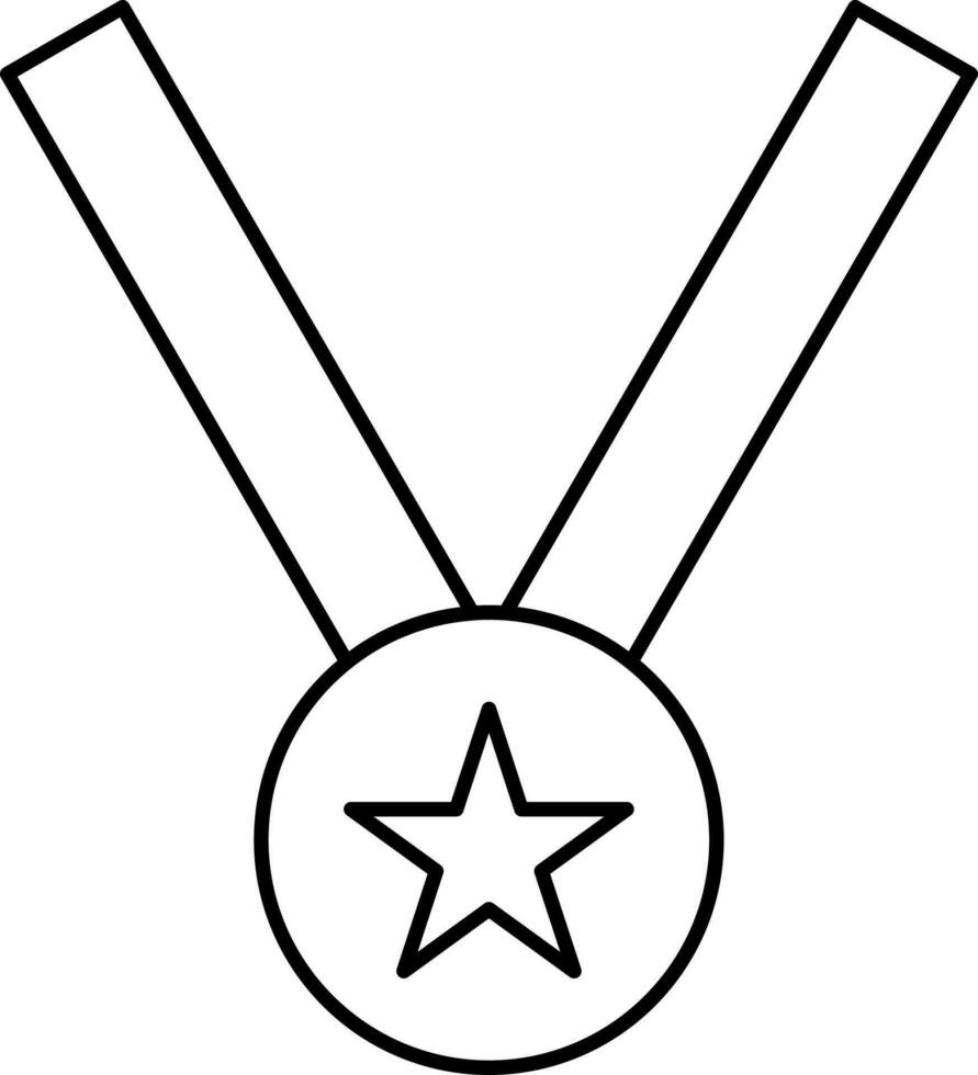 isoliert Star Medaille mit Band Gliederung Symbol. vektor