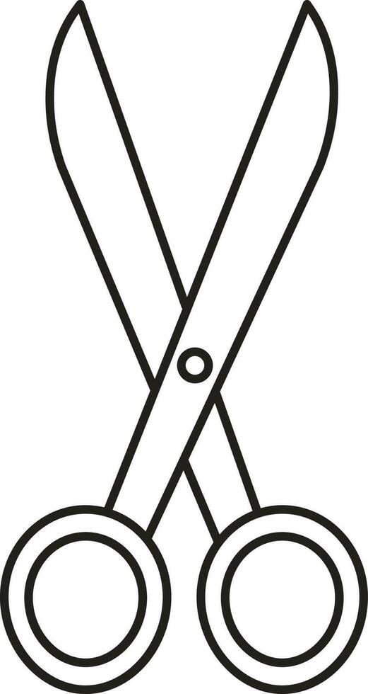 schwarz Gliederung Illustration von Schere Symbol. vektor