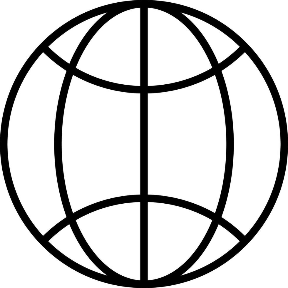schwarz linear Drahtmodell Globus Symbol oder Symbol. vektor