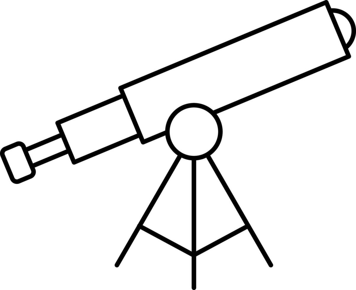 svart tunn linje konst av teleskop ikon. vektor
