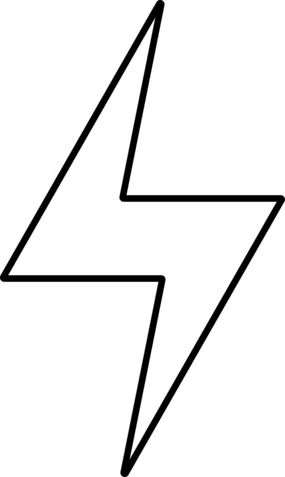 svart linjär illustration av blixt ikon. vektor