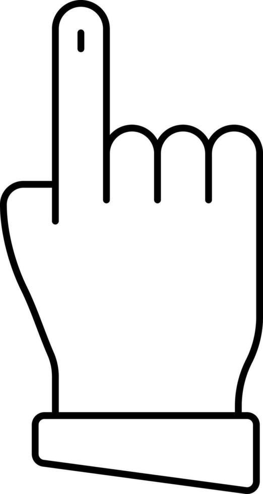 röstning bläck som visar hand ikon i stroke stil. vektor