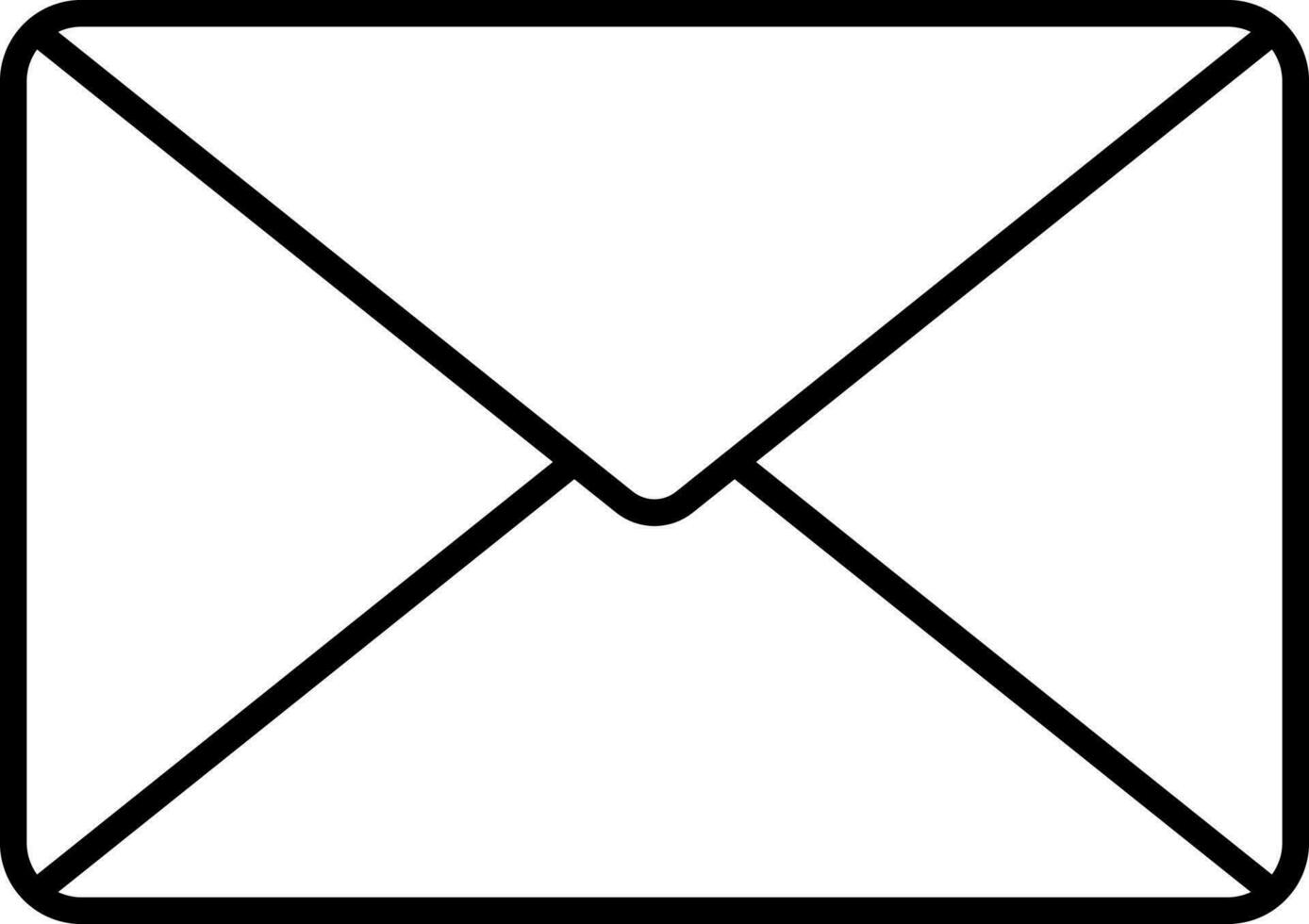 Briefumschlag Symbol im schwarz linear Kunst. vektor