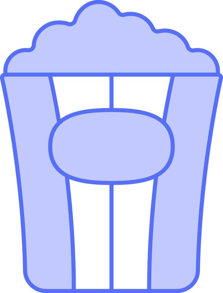 Popcorn Box Symbol im Blau und Weiß Farbe. vektor