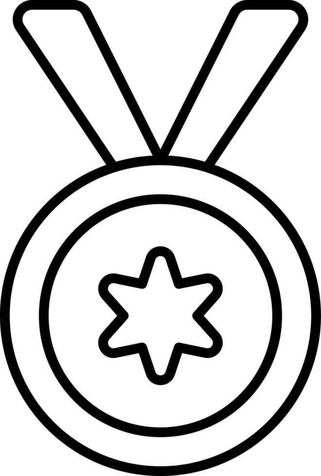 illustration av stjärna medalj ikon i svart översikt. vektor