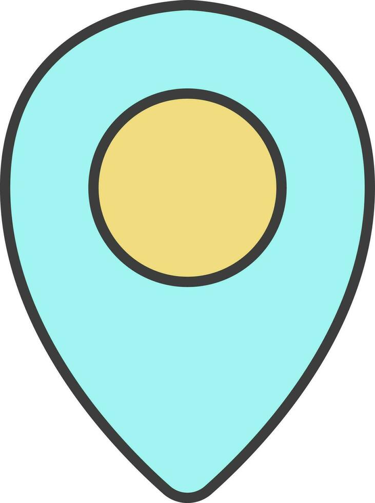 Karta pekare ikon i gul och turkos Färg. vektor