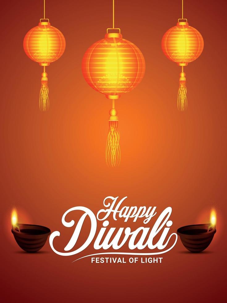 glad diwali festival av ljus firande flyer vektor