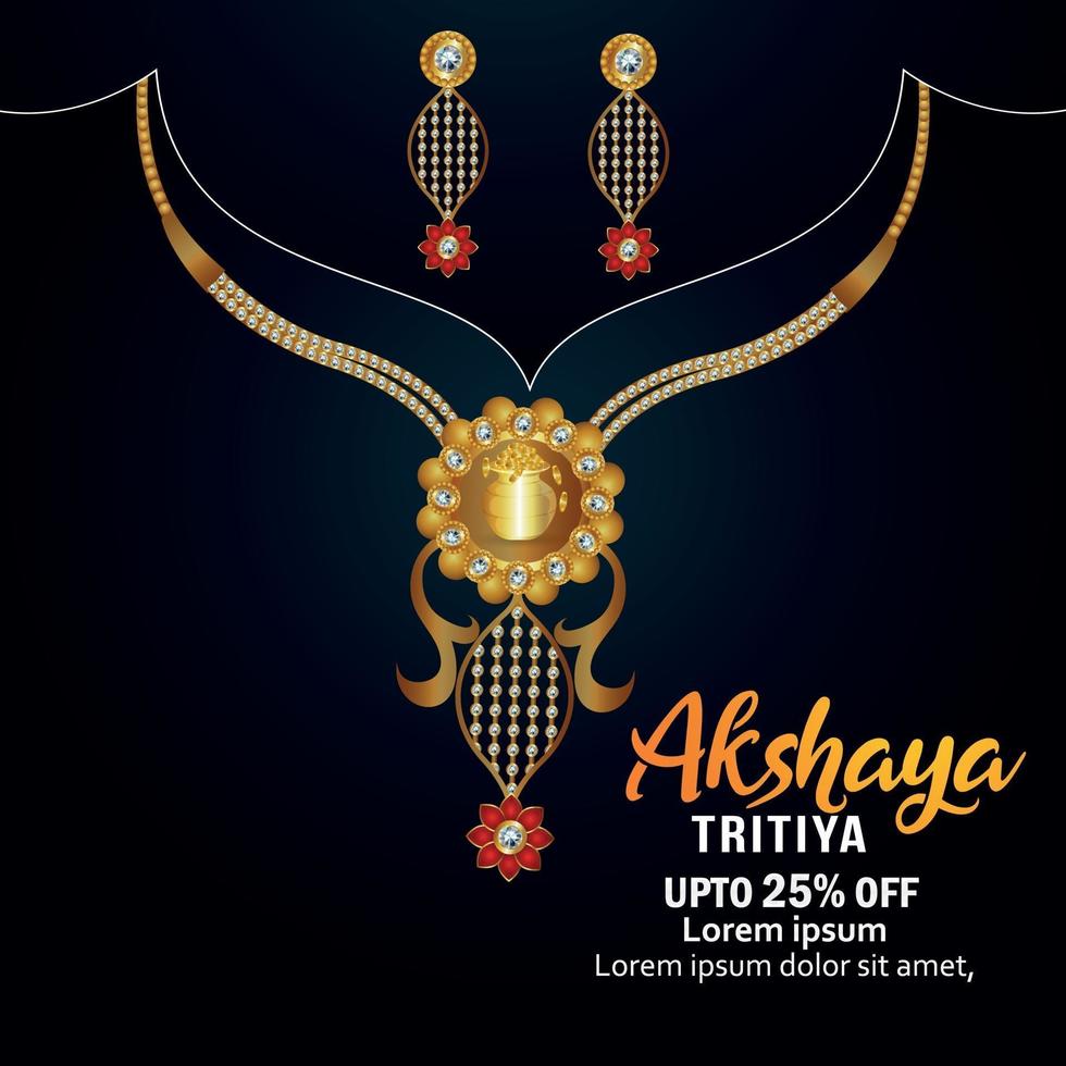 akshaya tritiya Verkaufshintergrund mit Goldkette vektor