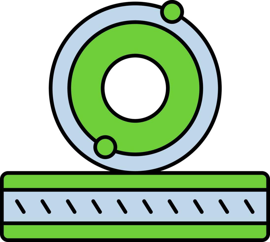 Ion Emission Stoff Symbol im Grün und Blau Farbe. vektor