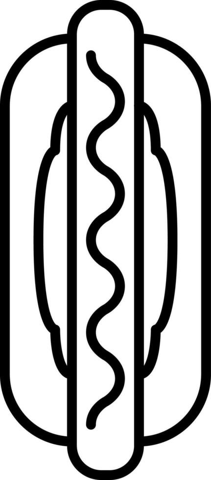isolerat varmkorv ikon i svart linje konst. vektor