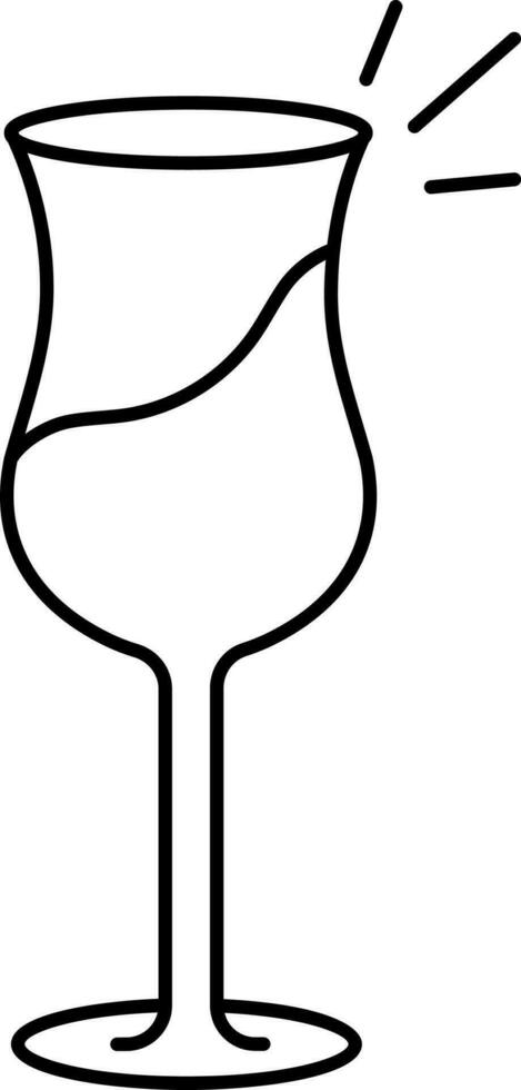 svart linje konst illustration av cocktail dryck glas ikon. vektor