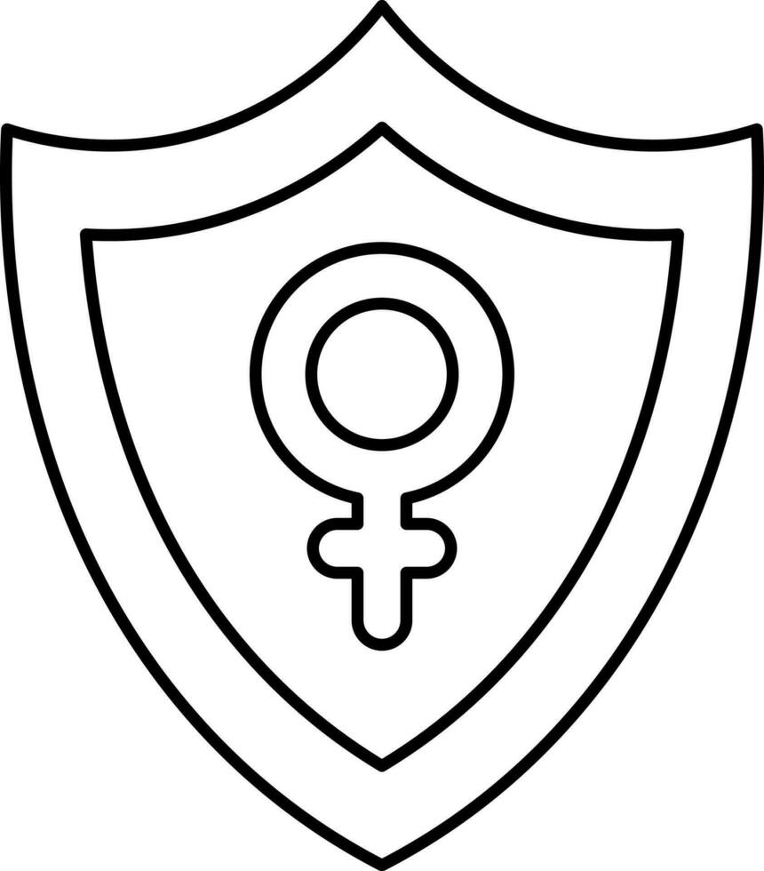weiblich Symbol Schild Symbol im schwarz Umriss. vektor