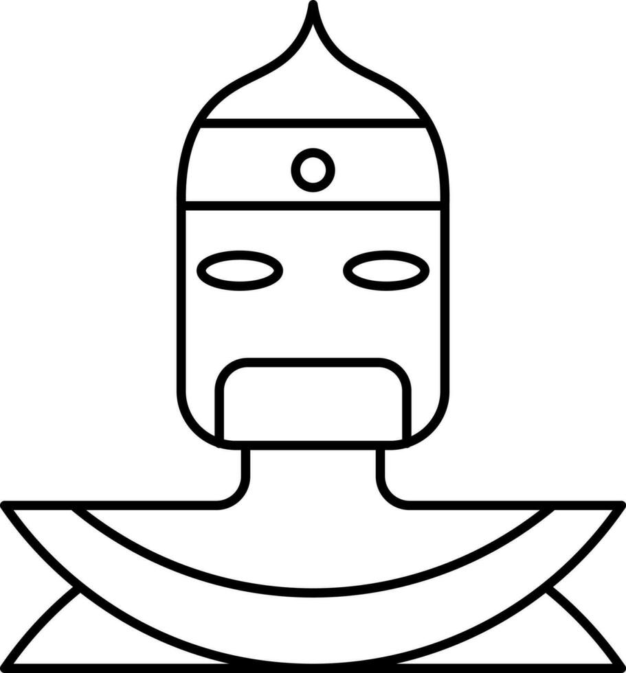 tecknad serie demon karaktär ikon i linje konst. vektor