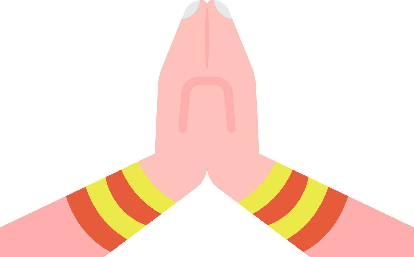 röd och gul armband indisk kvinna hand vika ihop ikon eller symbol. vektor