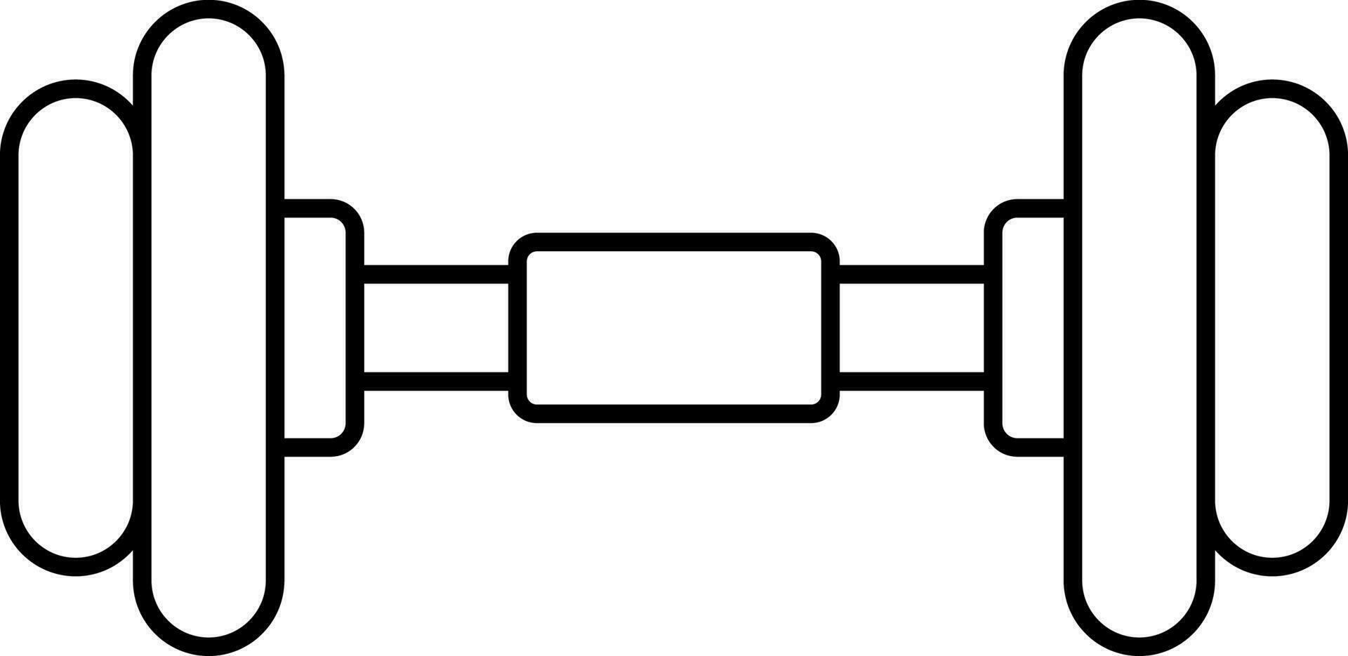 isolerat hantel ikon i linjär stil. vektor