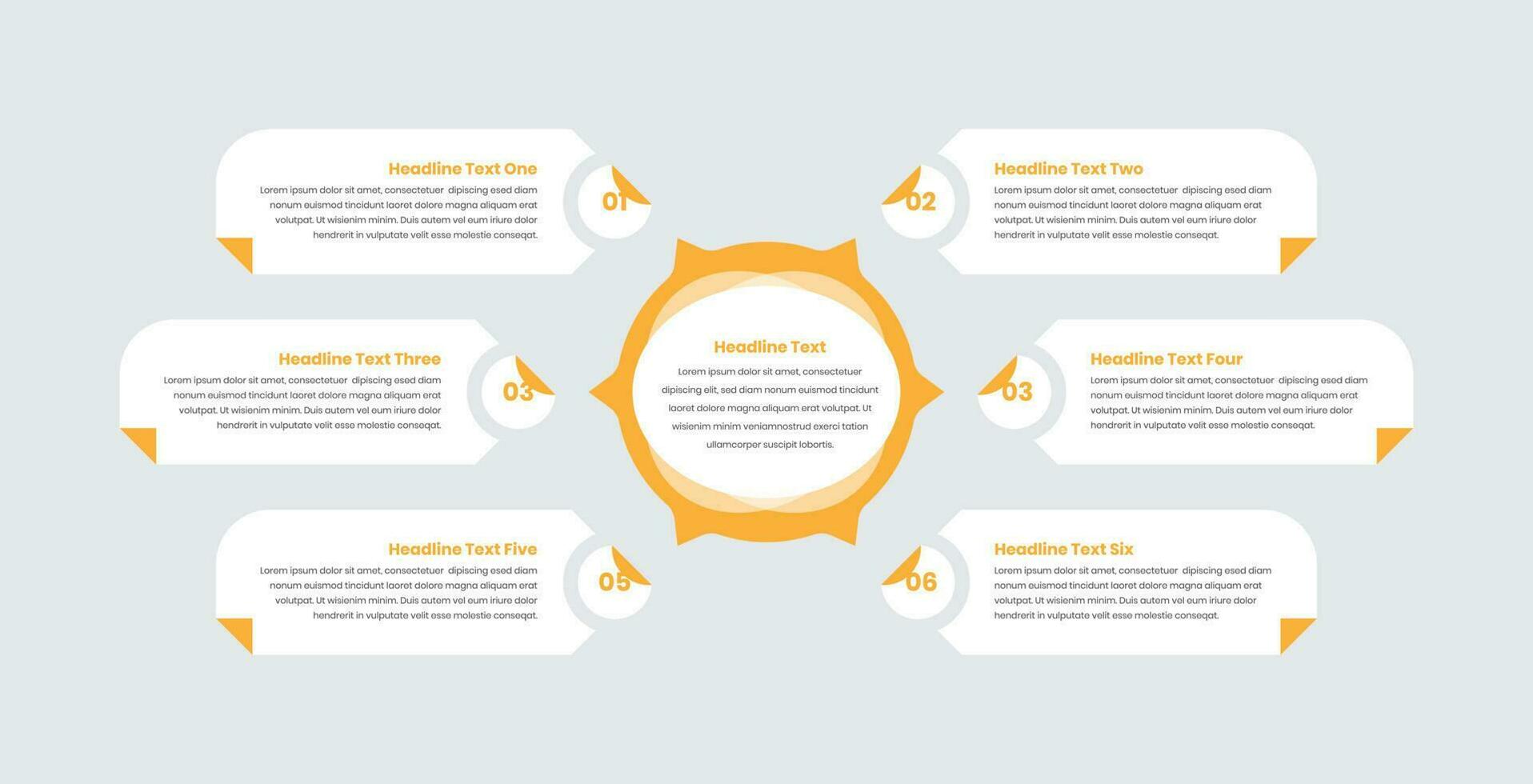minimalistisk text baserad företag funktion och bearbeta Översikt infographic presentation mall vektor