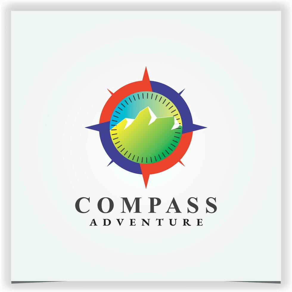 kompass äventyr logotyp premie elegant mall vektor eps 10