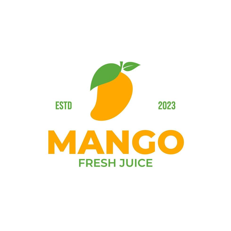 kreativ Mango Obst organisch Logo Design Vektor Konzept Illustration Idee