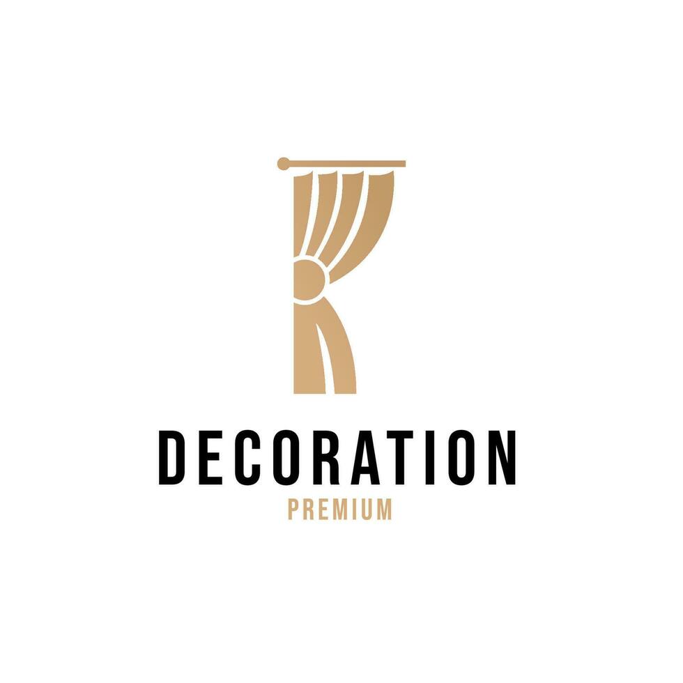 kreativ Vorhang Logo Gebäude Dekoration Vektor Design Konzept Illustration Idee
