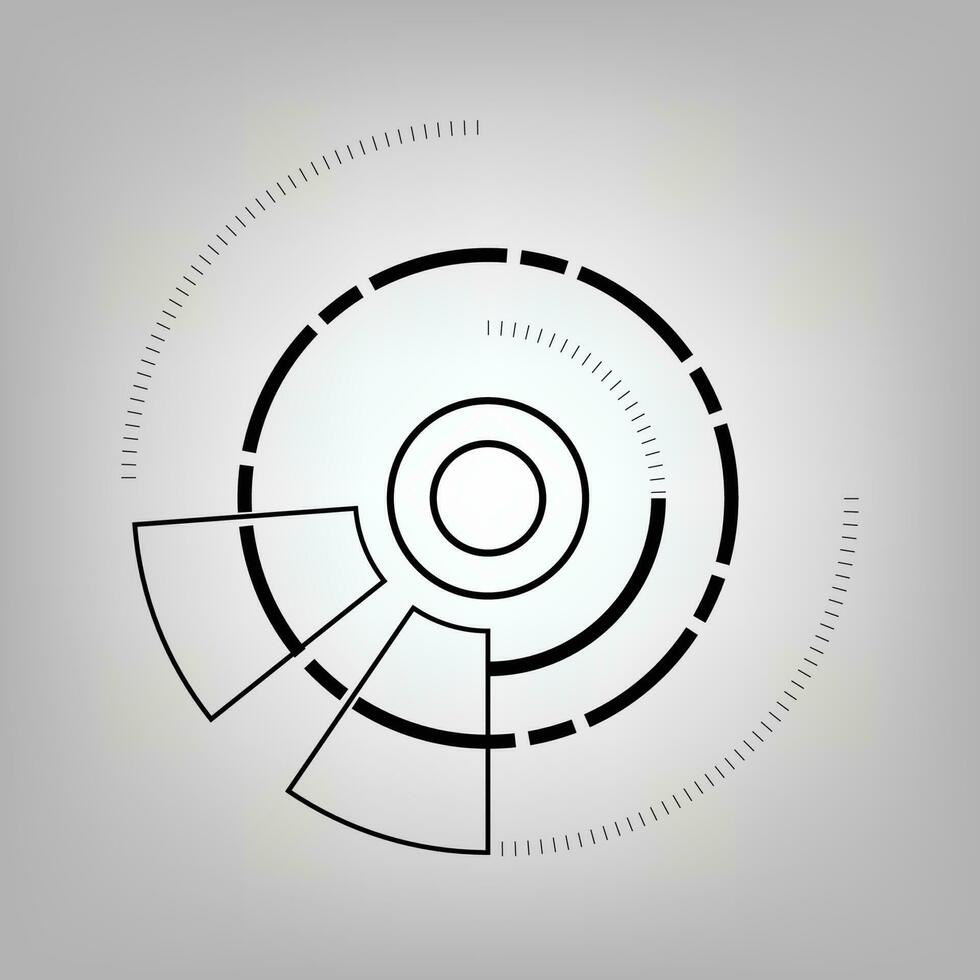 Radar Symbol. Symbol mit Gliederung zum Netz und Handy, Mobiltelefon Anwendungen. Vektor Illustration Bild auf Weiß Gradient Hintergrund.