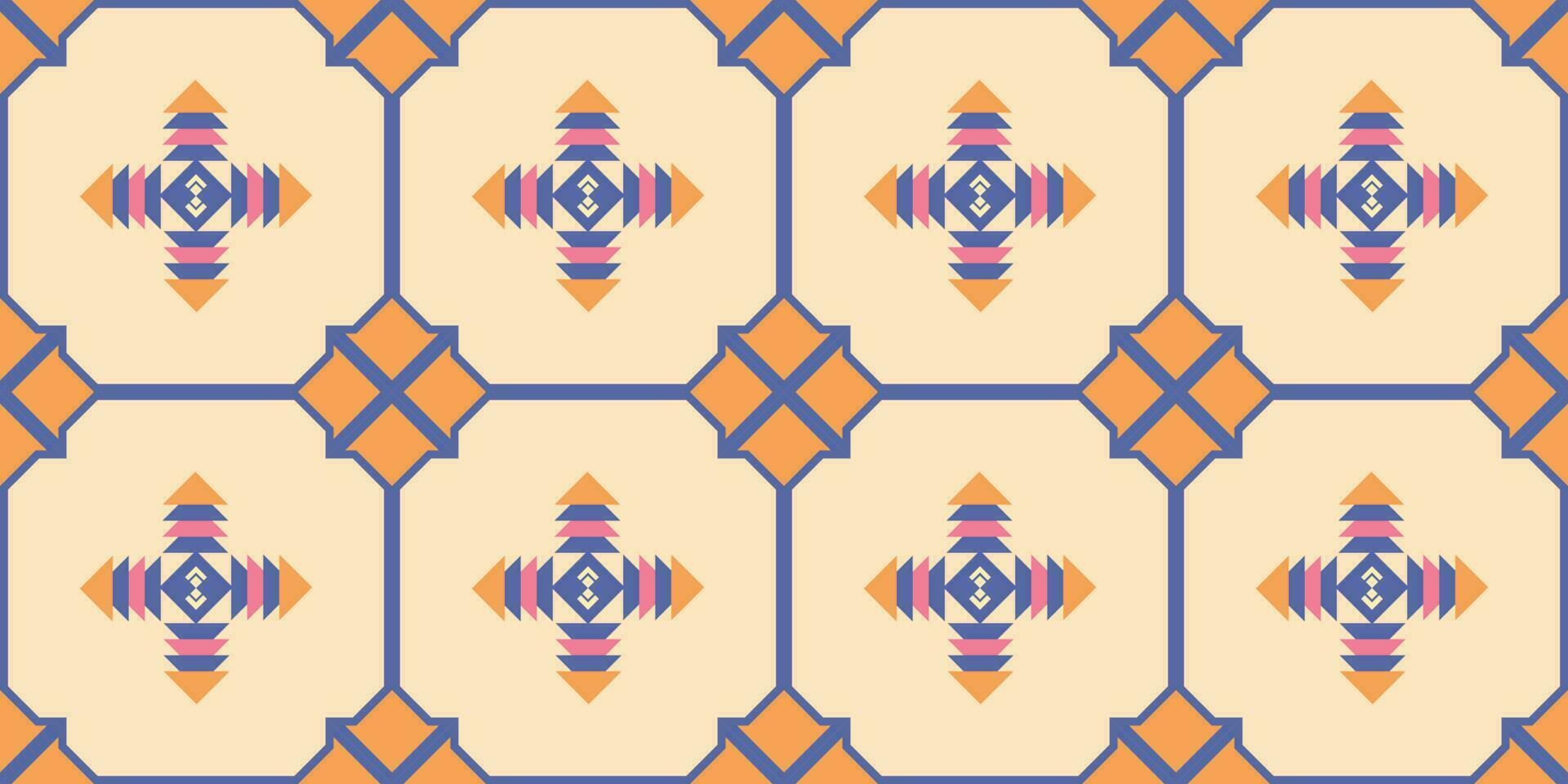 geometrisch abstrakt Muster im Stammes- Stil nahtlos Muster. südwestlich ethnisch Dekoration Stil, zum Drucken auf Decken, Bandanas, Teppiche oder Design Textur. vektor