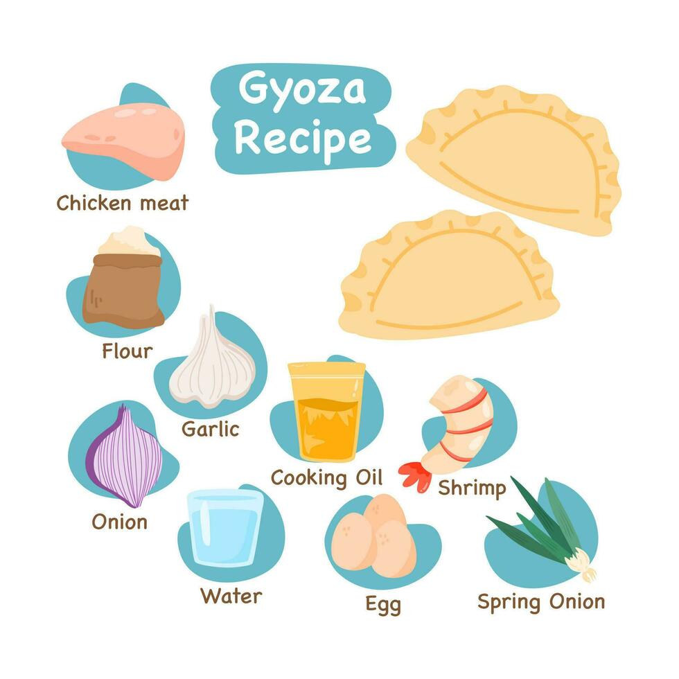 gyoza illustration recept begrepp vektor