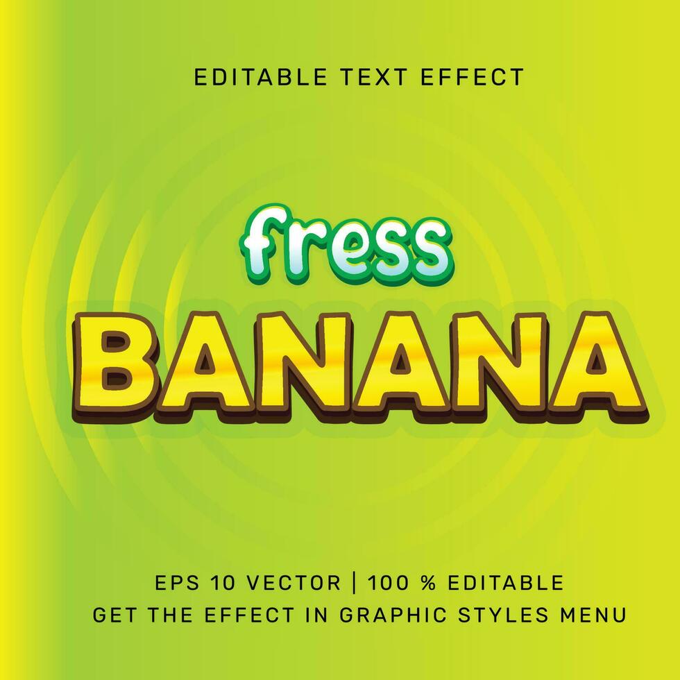 redigerbar text effekt banan vektor
