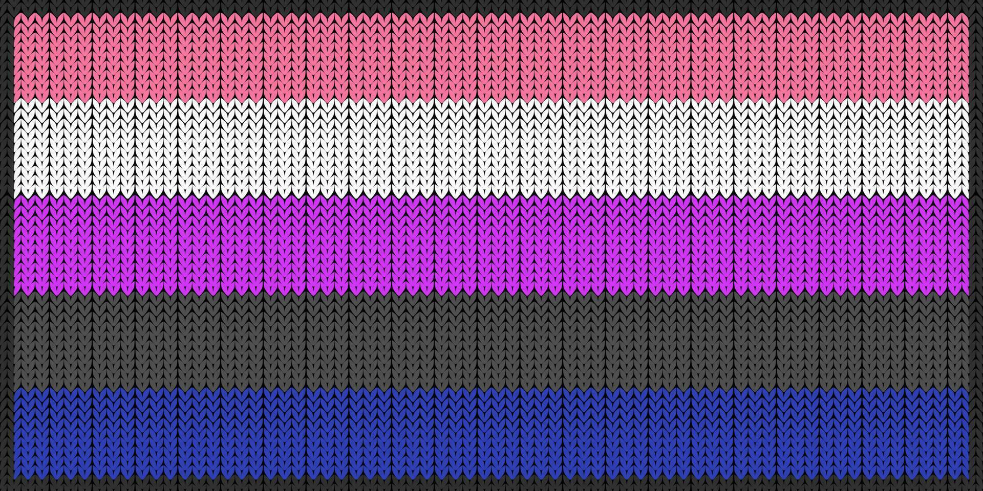 Genderfluid Flagge. Stolz Flagge Illustration. lgbt Gemeinschaft Symbol im Regenbogen Farben. Vektor Hintergrund zum Ihre Design. lgbt Flagge mit Stricken