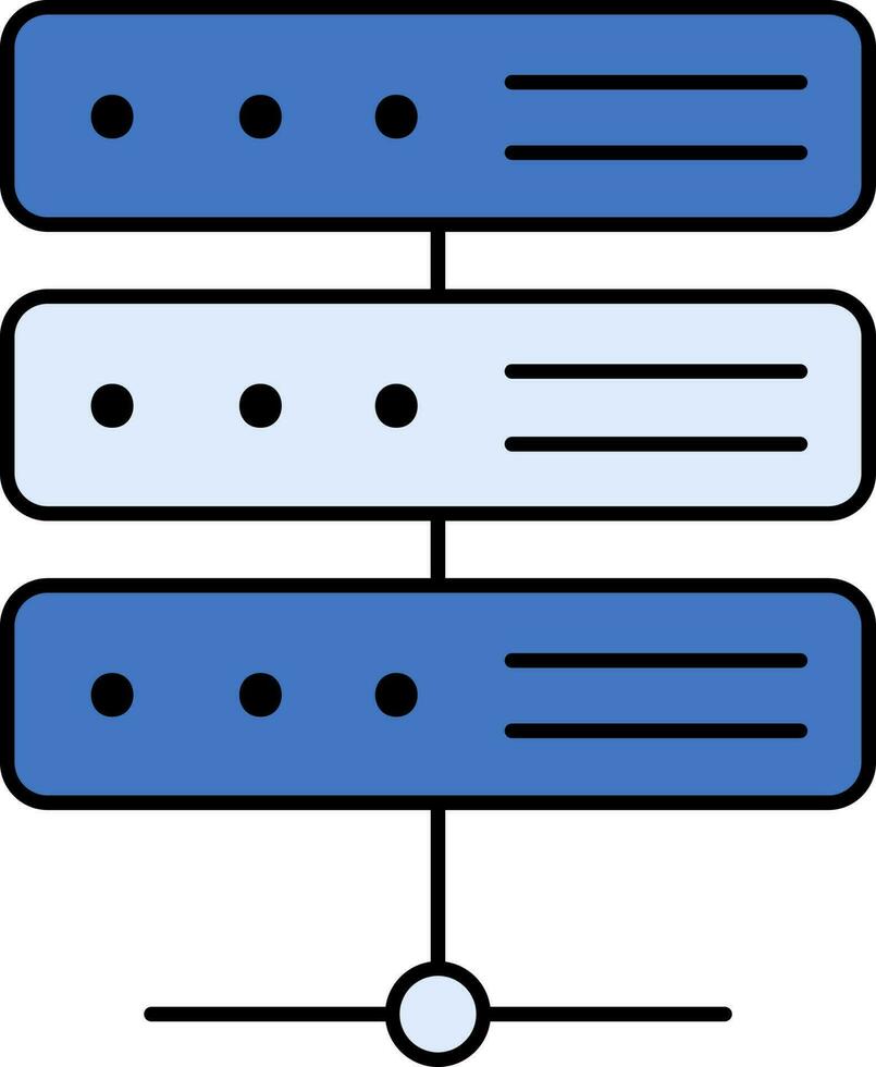 isolerat server ikon i blå Färg. vektor