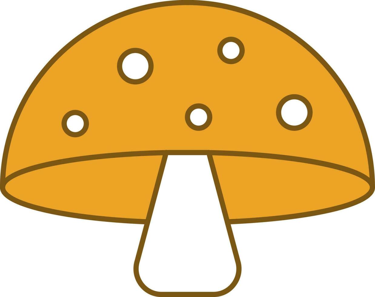 isoliert Pilz Symbol im Gelb und Weiß Farbe. vektor