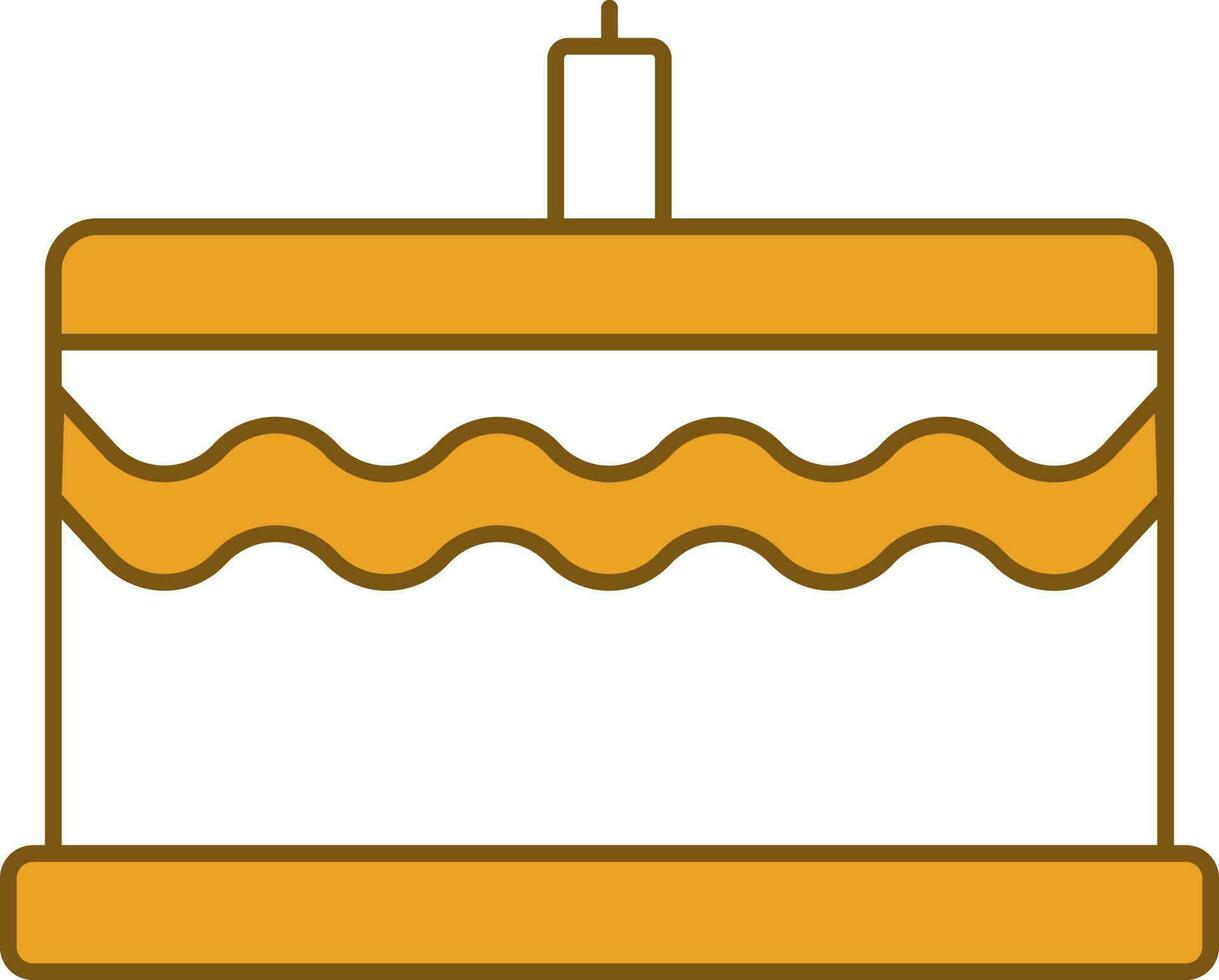 illustration av kaka ikon i gul och vit Färg. vektor