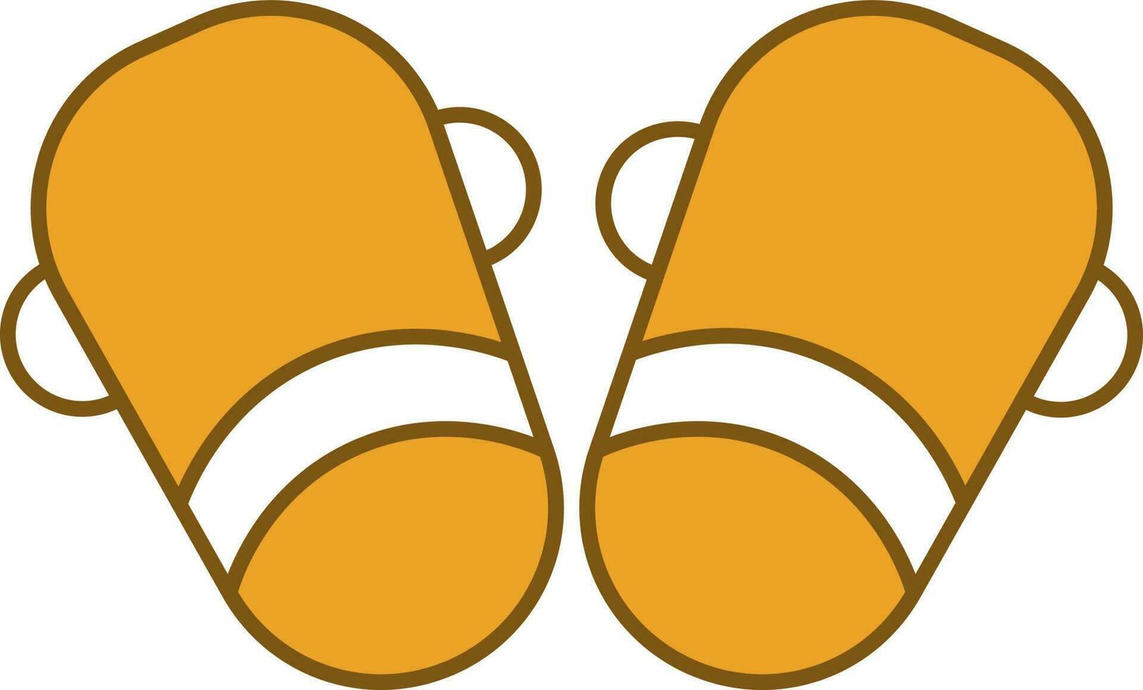 Baby Schuhe Symbol im Gelb und Weiß Farbe. vektor