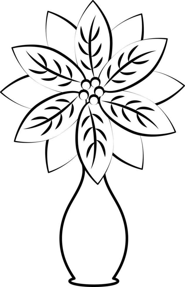 eben Stil Blume Topf oder Vase Symbol. vektor