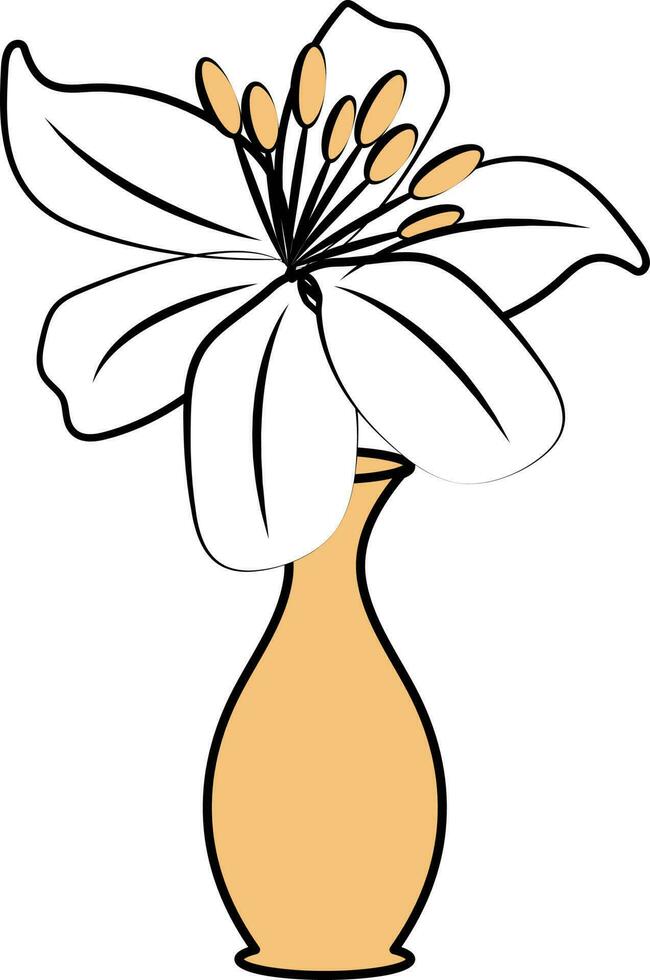 Blume Topf oder Vase Symbol im Orange und Weiß Farbe. vektor