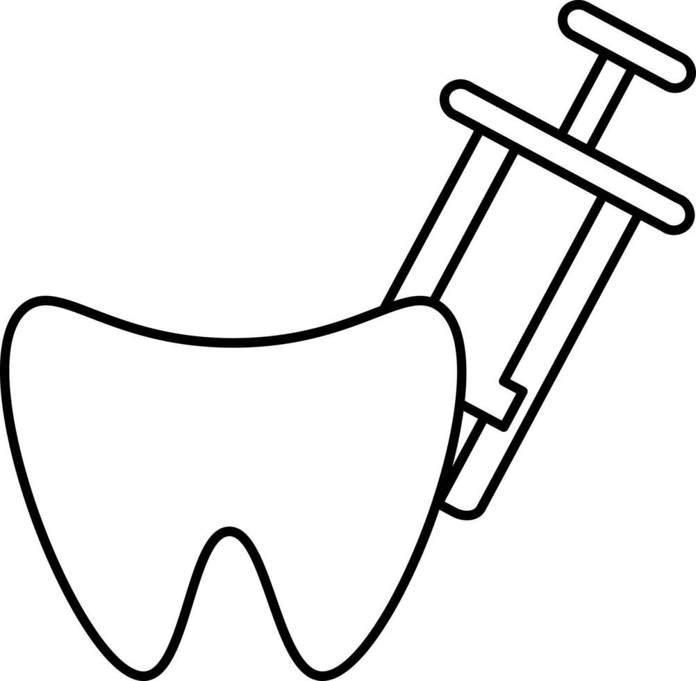 dental anestesi ikon i linje konst. vektor