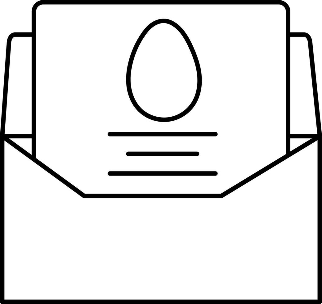 Ostern Gruß Karte im Briefumschlag Symbol im Schlaganfall Stil. vektor