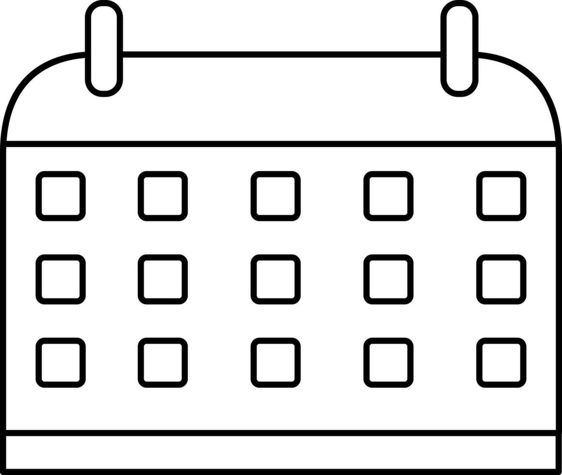 Schreibtisch Kalender Symbol im schwarz Umriss. vektor